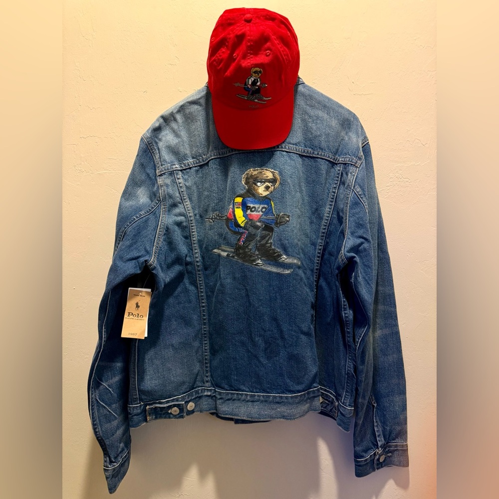 Ralph Lauren polo bear denim trucker jacket. ((SOLD))!!